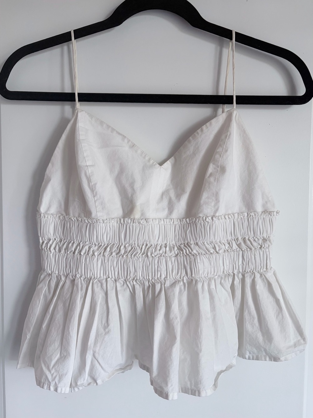 Express Women's White Smocked Peplum Top